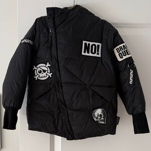 Nununu Black Jacket with Skull and Text Patches